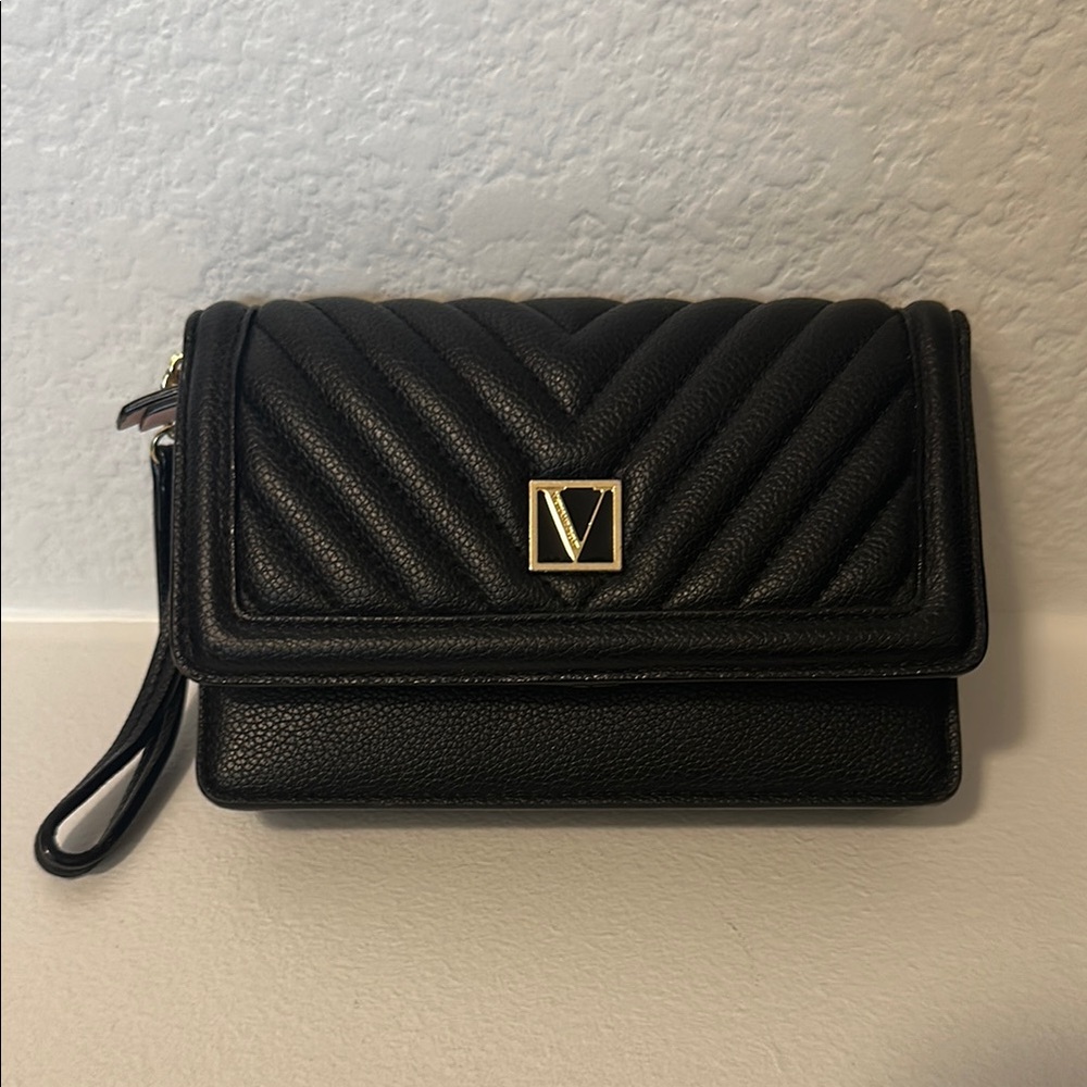 Victoria's Secret Black Quilted Wristlet